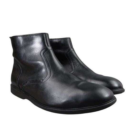 Hush Puppies Shoes Mens 10 Ankle Boots Shepsky Black Leather Zip Dress Classic main image 9